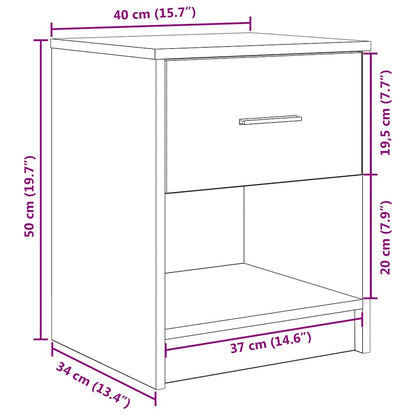Nachtkastjes 2 st met lade 40x34x50 cm sonoma eikenkleurig