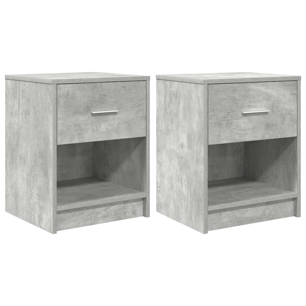 Nachtkastjes 2 st met lade 40x34x50 cm betongrijs
