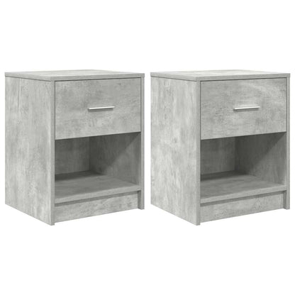 Nachtkastjes 2 st met lade 40x34x50 cm betongrijs