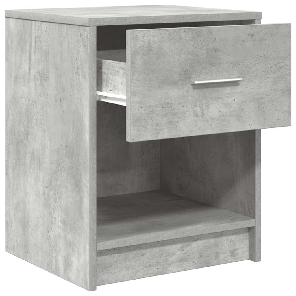 Nachtkastjes 2 st met lade 40x34x50 cm betongrijs