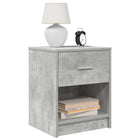 Bedside tables 2 pcs with drawer 40x34x50 cm concrete grey