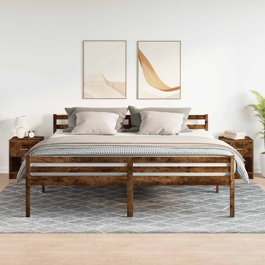 Nachtkastjes 2 st met lade 40x34x50 cm gerookt eikenkleurig
