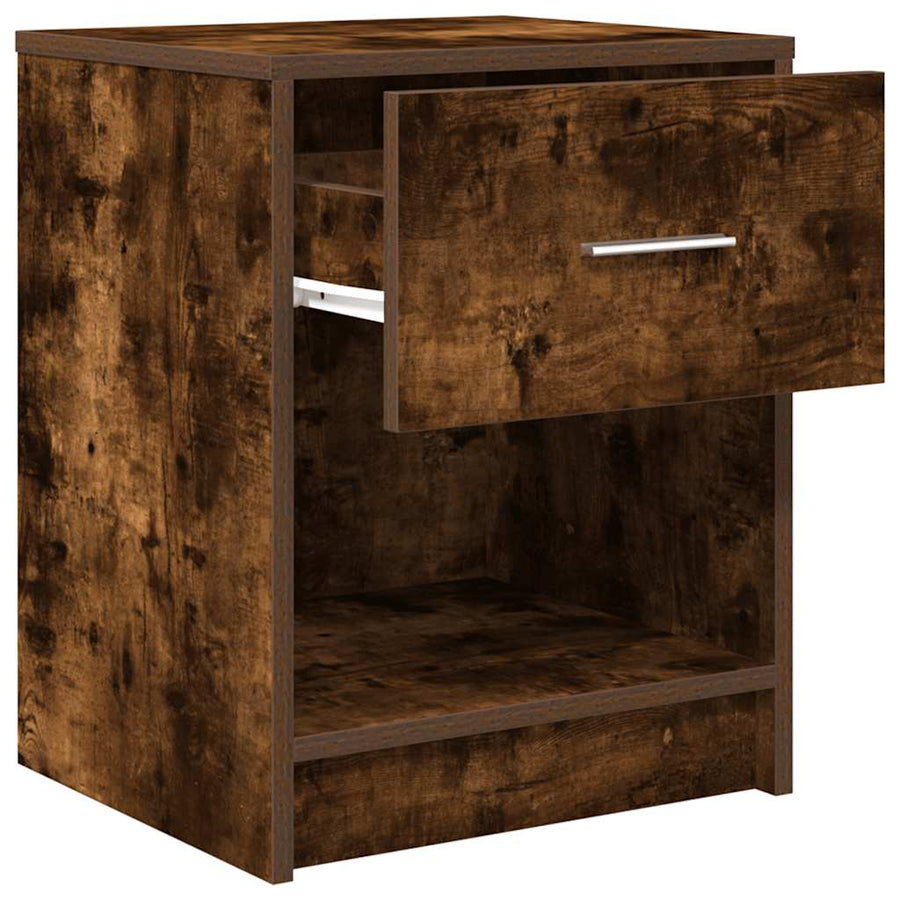 Nachtkastjes 2 st met lade 40x34x50 cm gerookt eikenkleurig