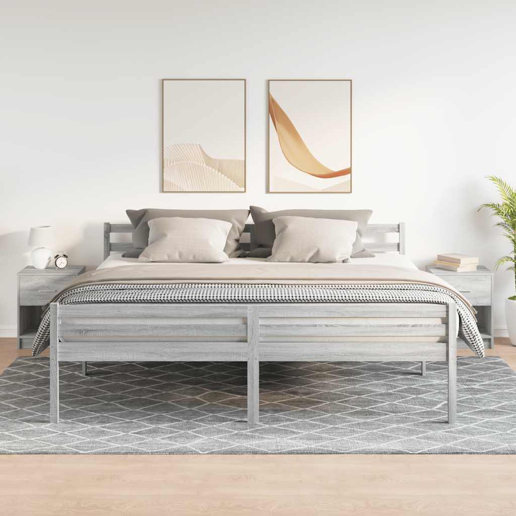 Nachtkastjes 2 st met lade 40x34x50 cm grijs sonoma eiken