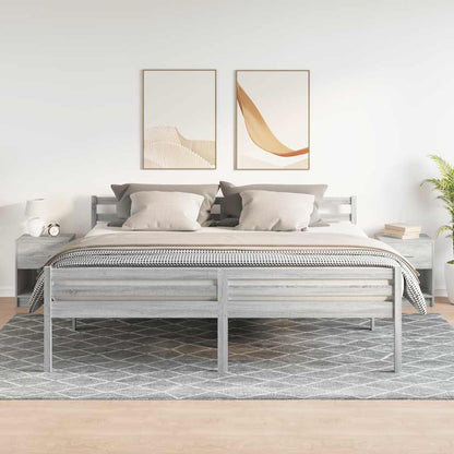 Nachtkastjes 2 st met lade 40x34x50 cm grijs sonoma eiken