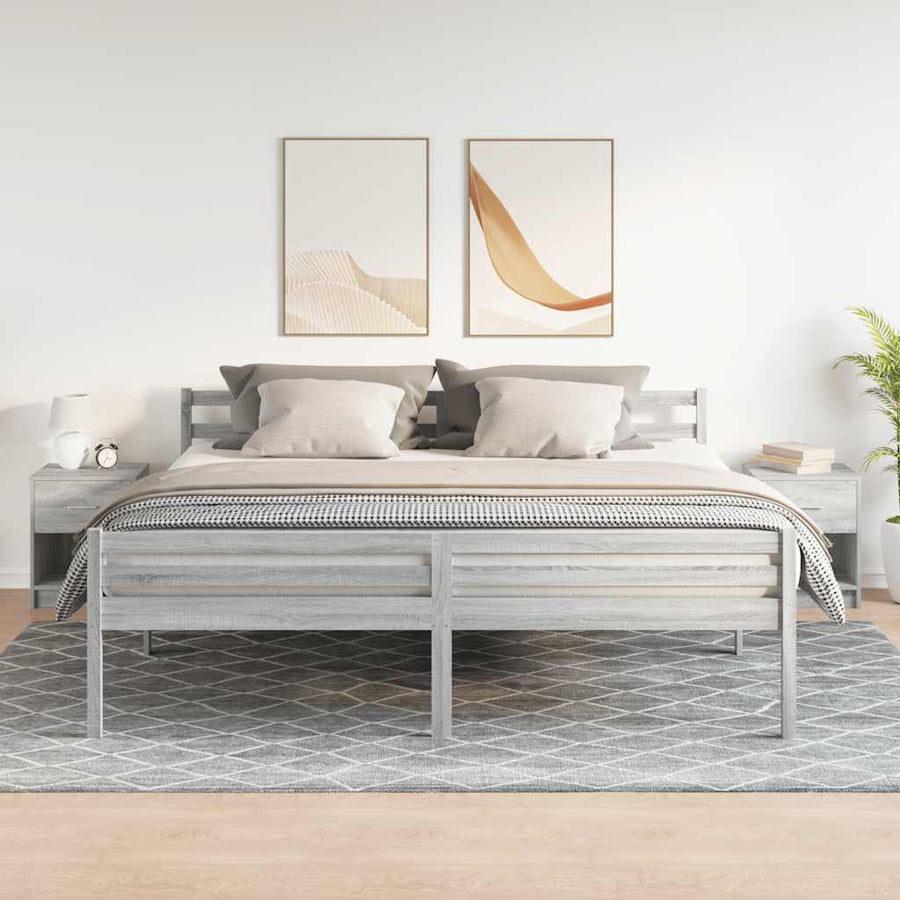 Nachtkastjes 2 st met lade 40x34x50 cm grijs sonoma eiken