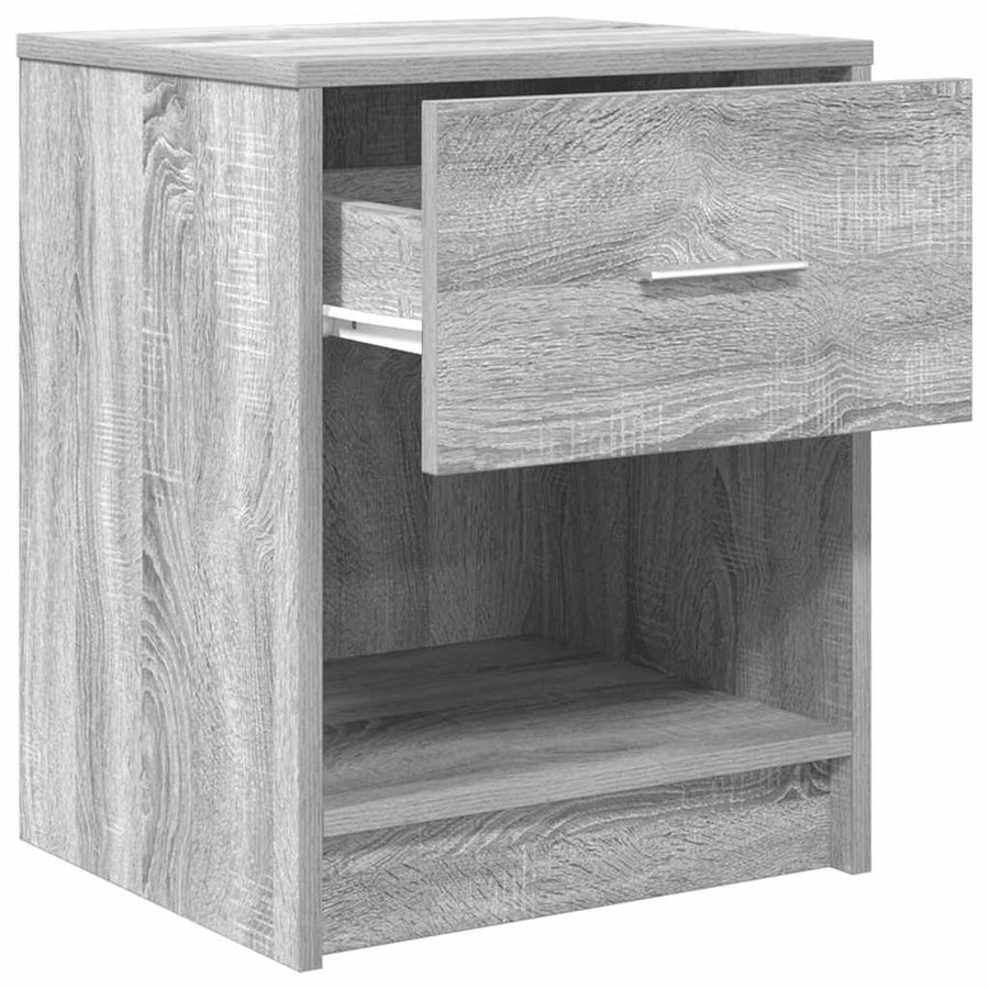 Nachtkastjes 2 st met lade 40x34x50 cm grijs sonoma eiken