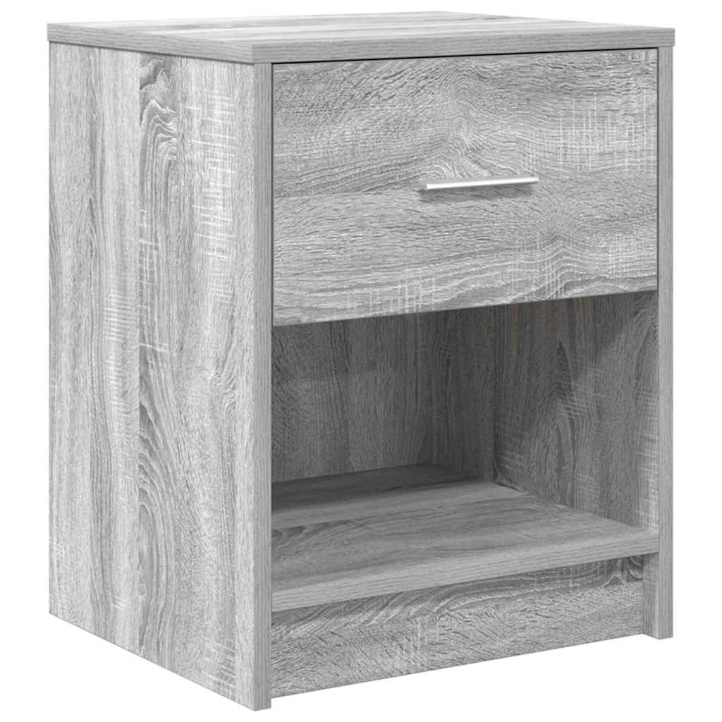 Nachtkastjes 2 st met lade 40x34x50 cm grijs sonoma eiken