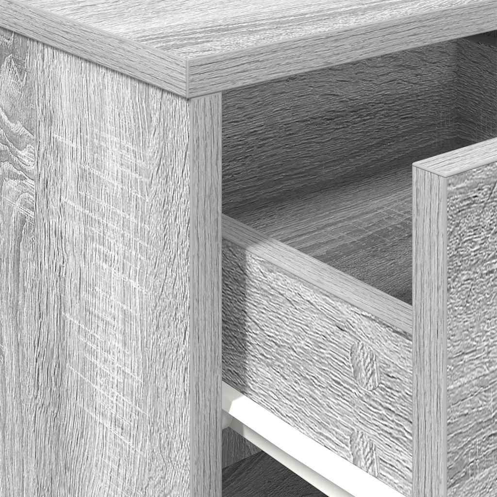 Nachtkastjes 2 st met lade 40x34x50 cm grijs sonoma eiken