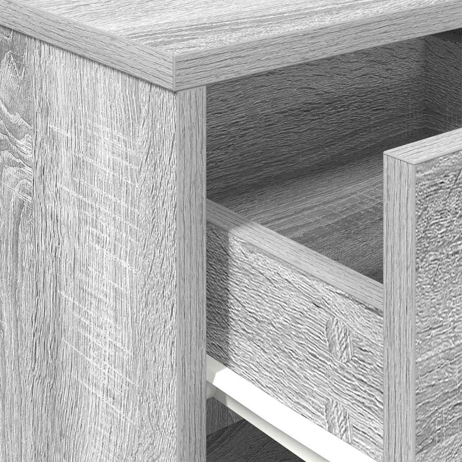 Nachtkastjes 2 st met lade 40x34x50 cm grijs sonoma eiken