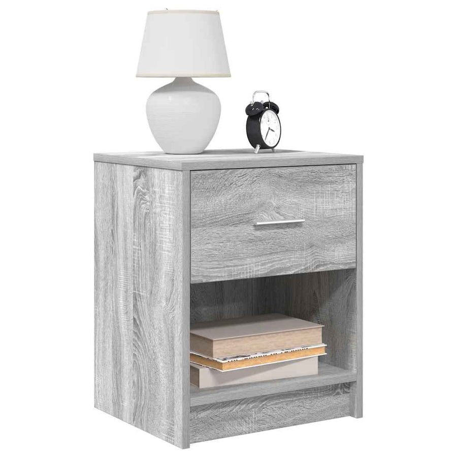 Nachtkastjes 2 st met lade 40x34x50 cm grijs sonoma eiken
