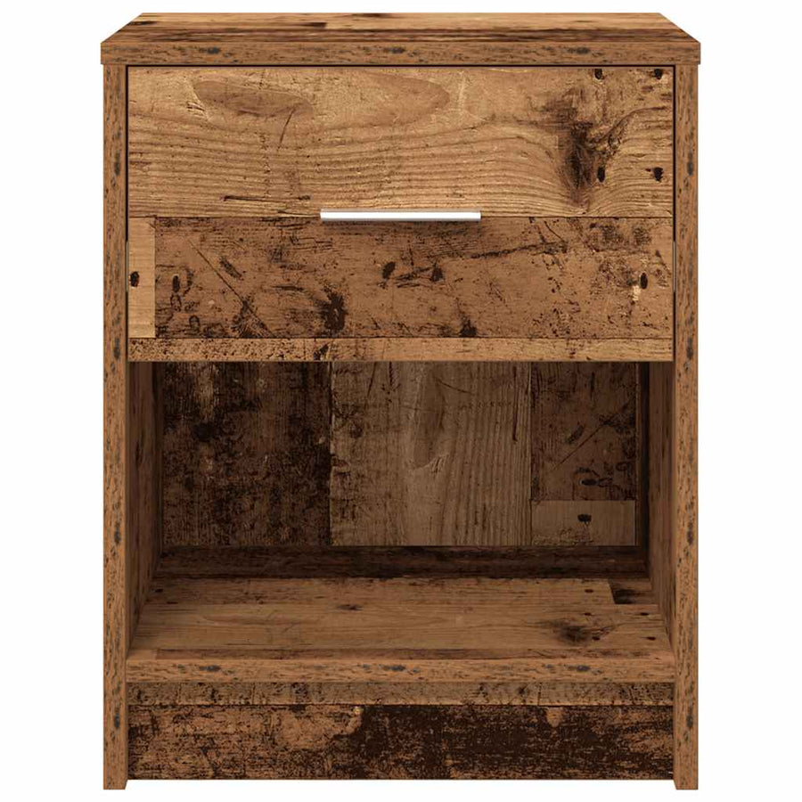 Nachtkastjes 2 st met lade 40x34x50 cm oud houtkleurig