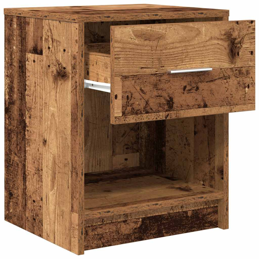 Nachtkastjes 2 st met lade 40x34x50 cm oud houtkleurig