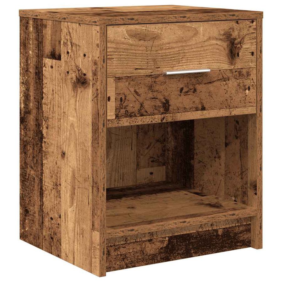 Nachtkastjes 2 st met lade 40x34x50 cm oud houtkleurig