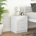 Bedside table with 2 drawers 40x36x50 cm white