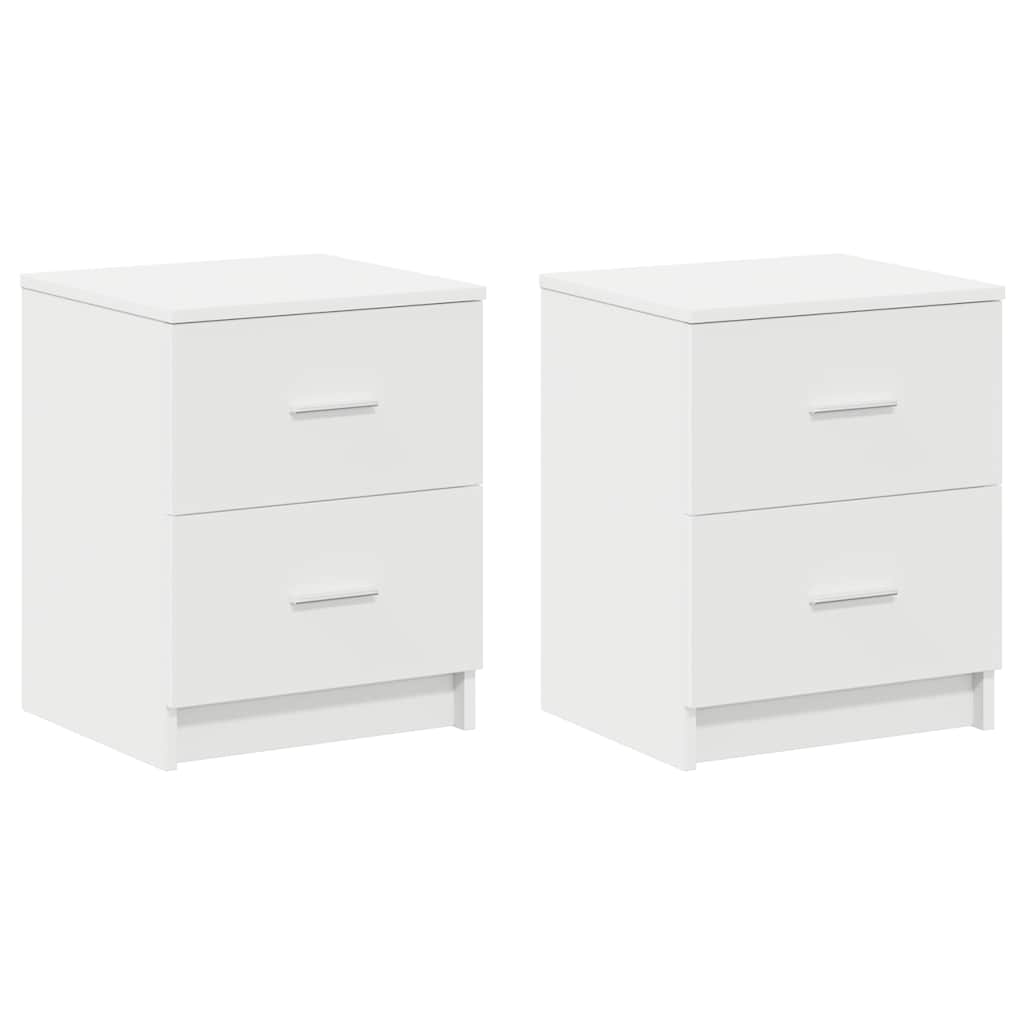 Nachtkastjes 2 st met 2 lades 40x36x50 cm wit