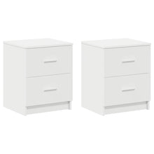 Nachtkastjes 2 st met 2 lades 40x36x50 cm wit