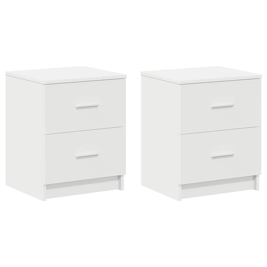 Nachtkastjes 2 st met 2 lades 40x36x50 cm wit