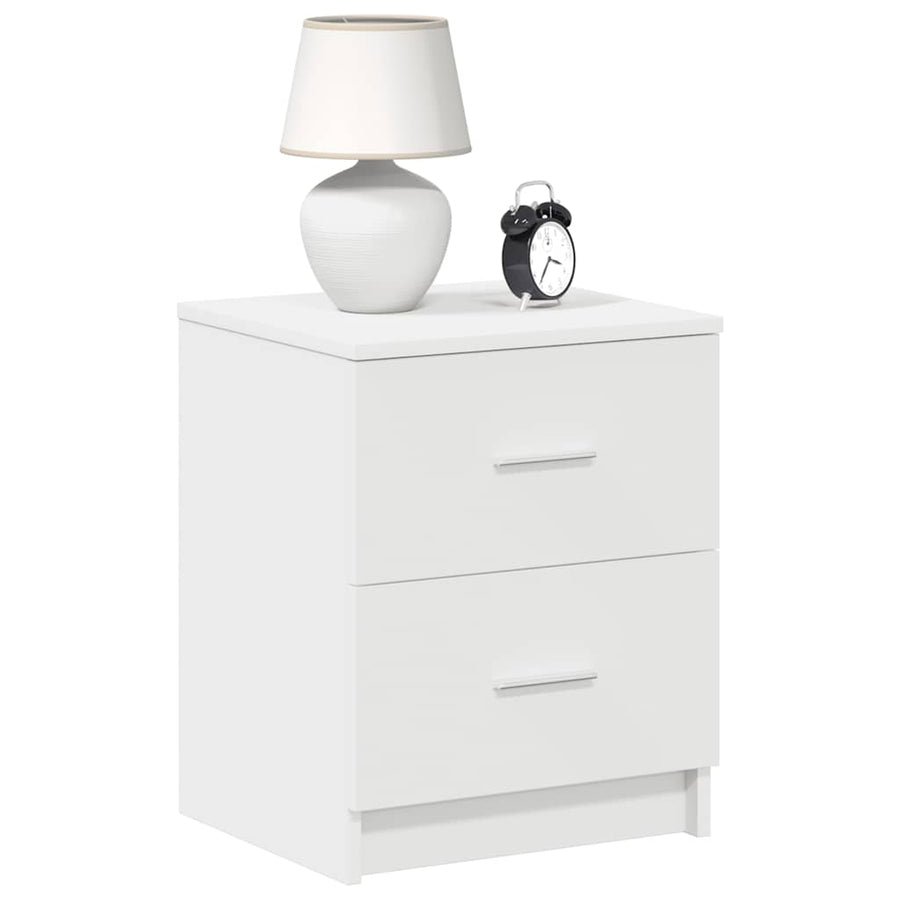 Nachtkastjes 2 st met 2 lades 40x36x50 cm wit