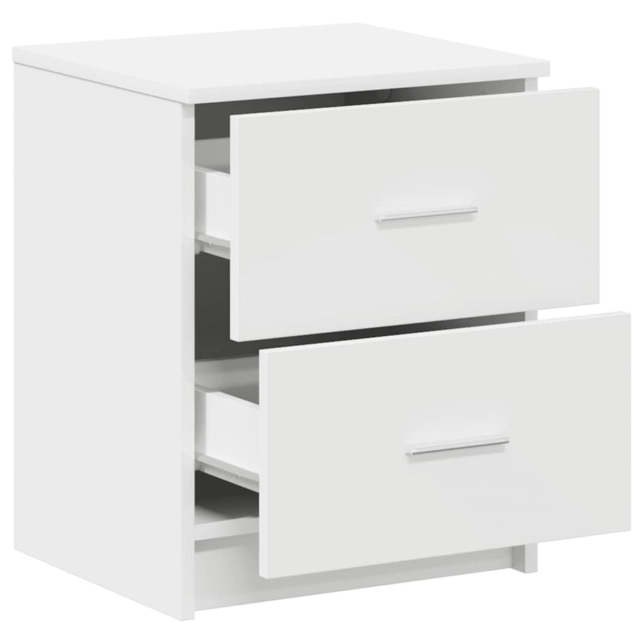 Nachtkastjes 2 st met 2 lades 40x36x50 cm wit