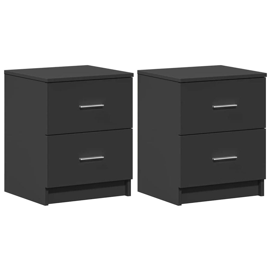Nachtkastjes 2 st met 2 lades 40x36x50 cm zwart