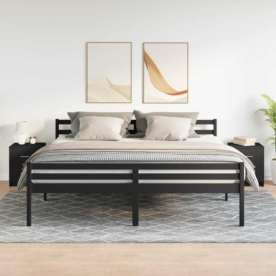 Nachtkastjes 2 st met 2 lades 40x36x50 cm zwart