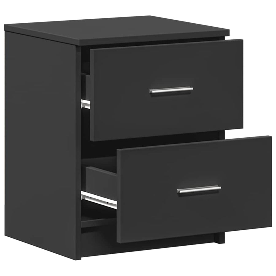 Nachtkastjes 2 st met 2 lades 40x36x50 cm zwart