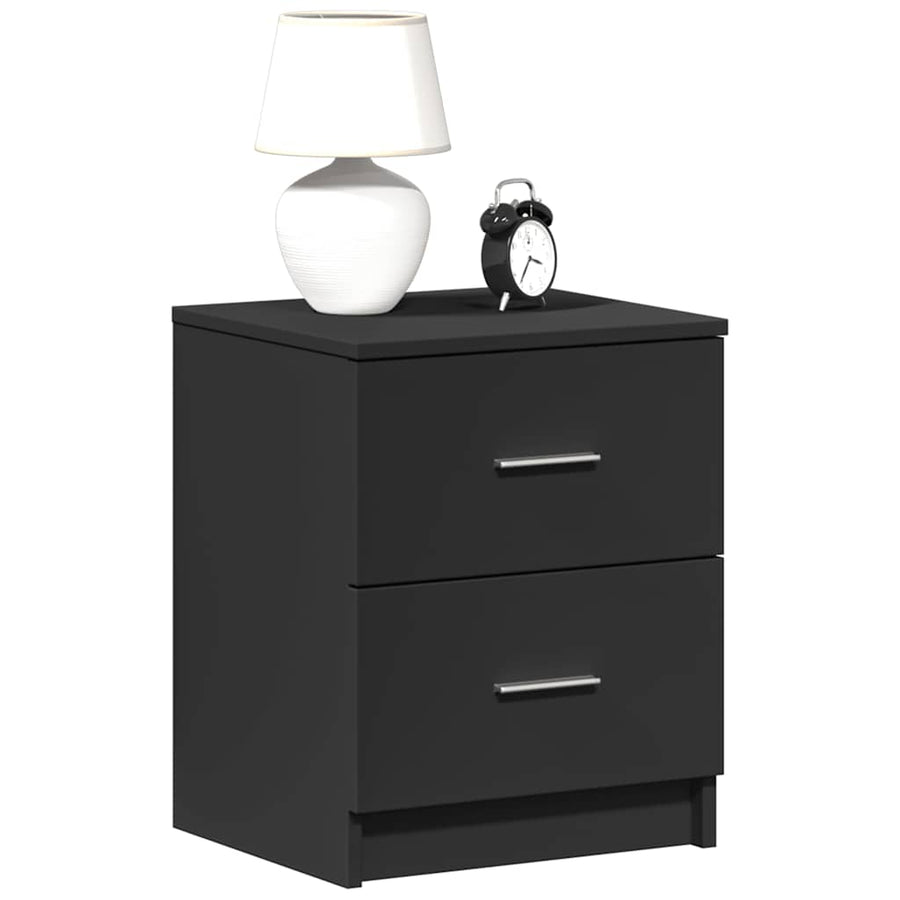Nachtkastjes 2 st met 2 lades 40x36x50 cm zwart