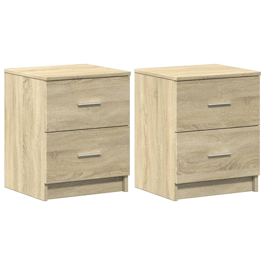 Nachtkastjes 2 st met 2 lades 40x36x50 cm sonoma eikenkleurig