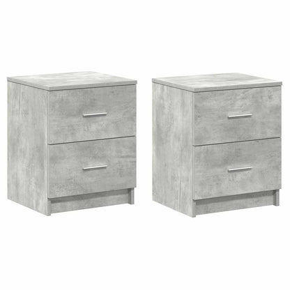 Nachtkastjes 2 st met 2 lades 40x36x50 cm betongrijs