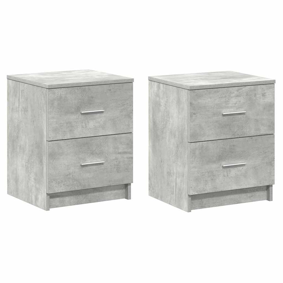 Nachtkastjes 2 st met 2 lades 40x36x50 cm betongrijs