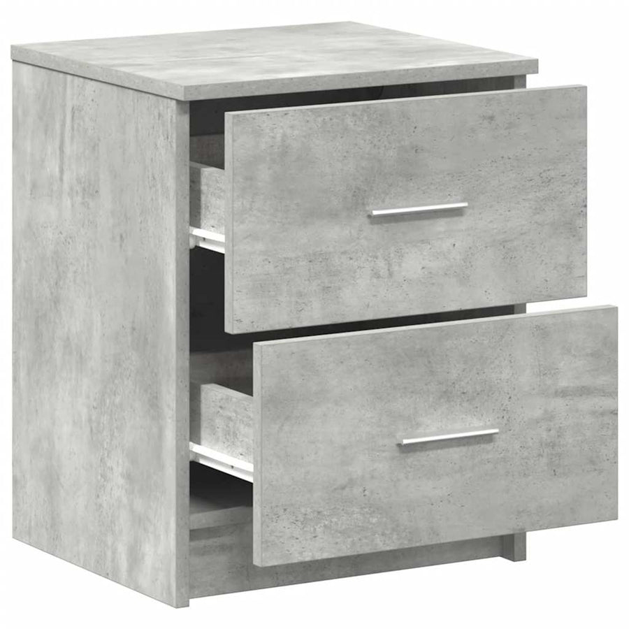 Nachtkastjes 2 st met 2 lades 40x36x50 cm betongrijs