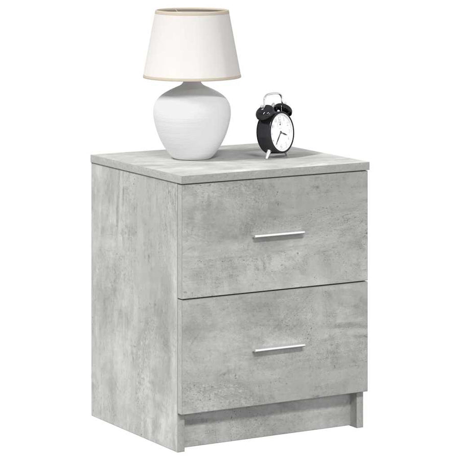 Nachtkastjes 2 st met 2 lades 40x36x50 cm betongrijs