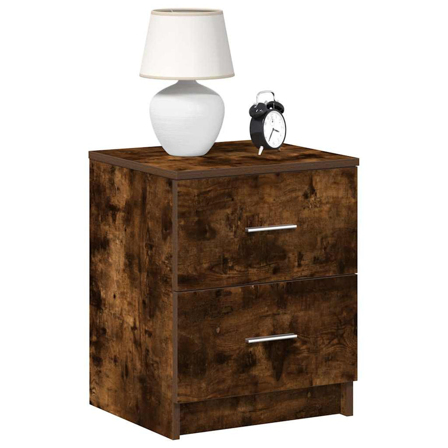 Nachtkastje met 2 lades 40x36x50 cm gerookt eikenkleurig