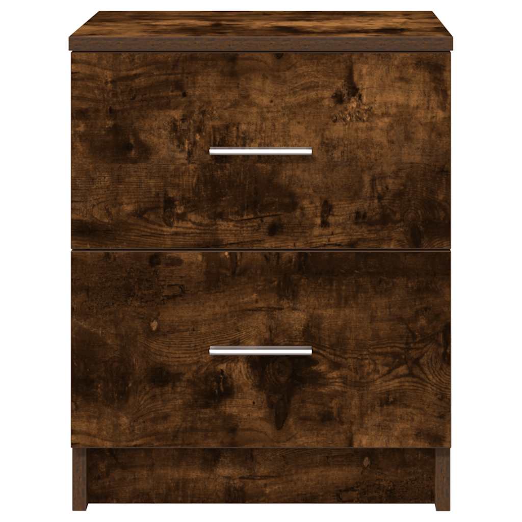 Nachtkastjes 2 st met 2 lades 40x36x50 cm gerookt eikenkleurig