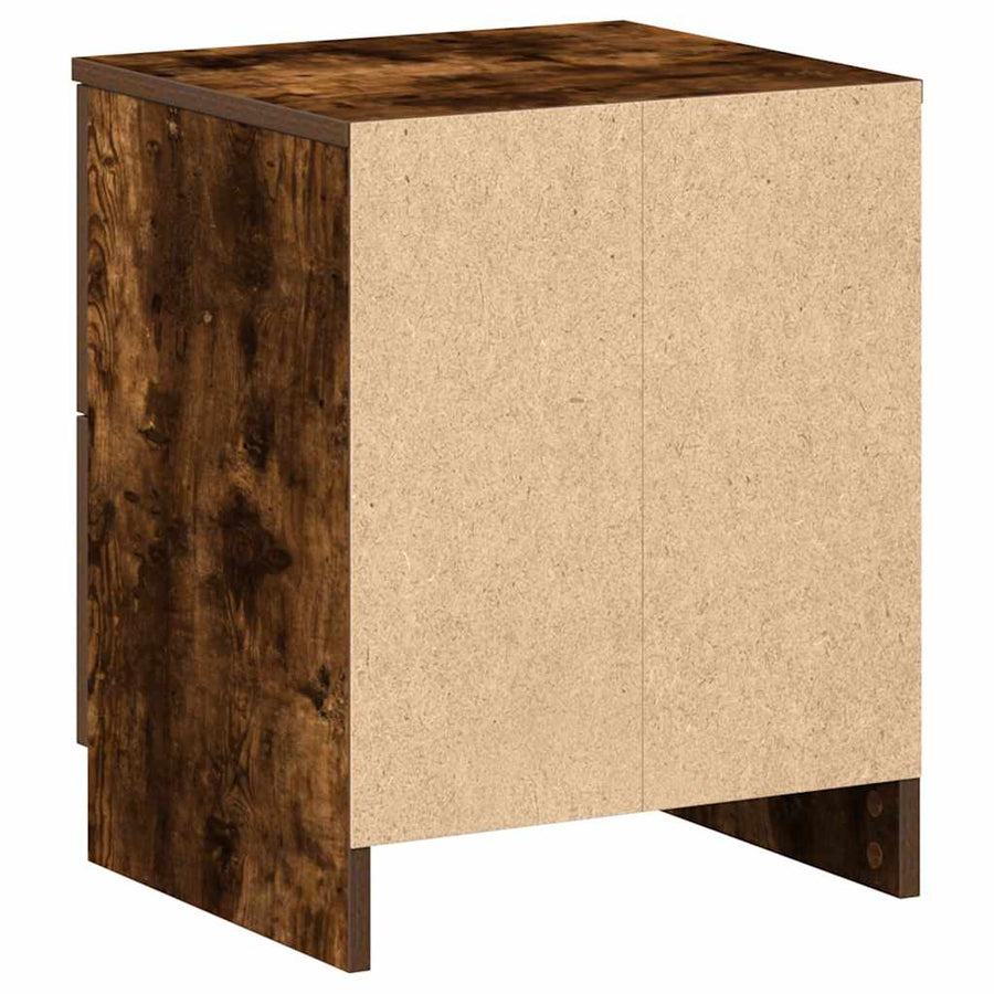 Nachtkastjes 2 st met 2 lades 40x36x50 cm gerookt eikenkleurig
