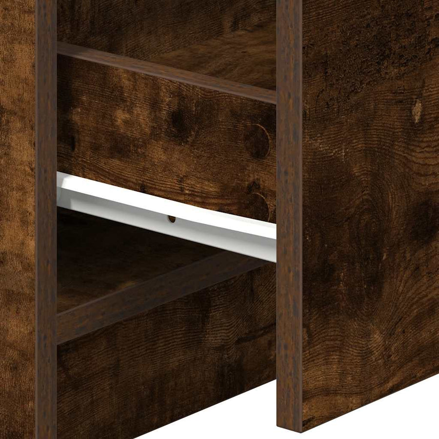 Nachtkastjes 2 st met 2 lades 40x36x50 cm gerookt eikenkleurig
