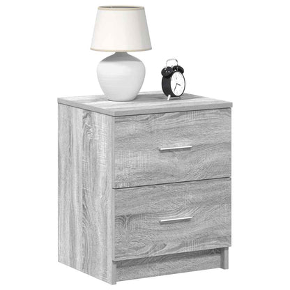 Nachtkastjes 2 st met 2 lades 40x36x50 cm grijs sonoma eiken