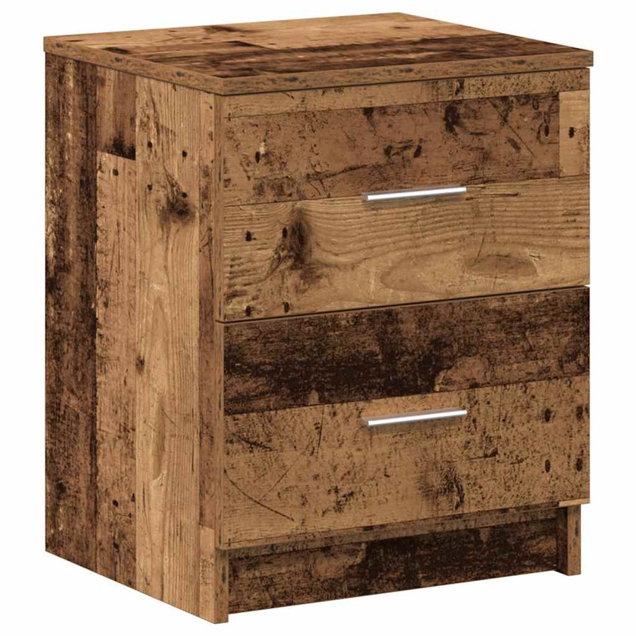 Nachtkastje met 2 lades 40x36x50 cm oud houtkleurig