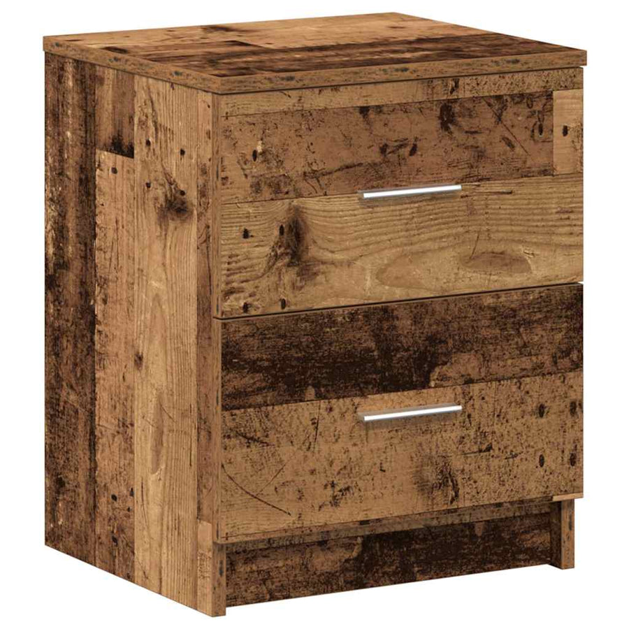 Nachtkastje met 2 lades 40x36x50 cm oud houtkleurig