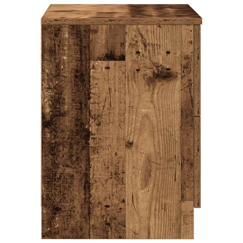 Nachtkastje met 2 lades 40x36x50 cm oud houtkleurig