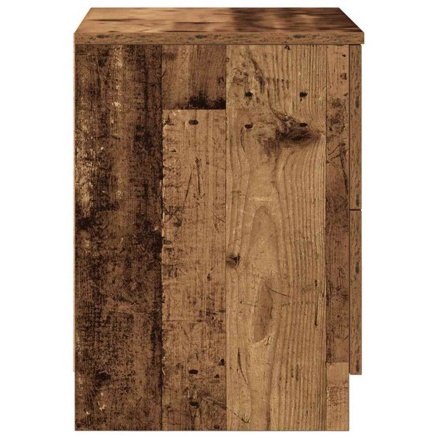 Nachtkastje met 2 lades 40x36x50 cm oud houtkleurig