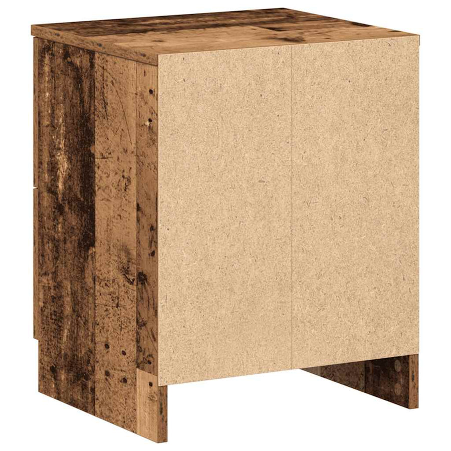 Nachtkastje met 2 lades 40x36x50 cm oud houtkleurig