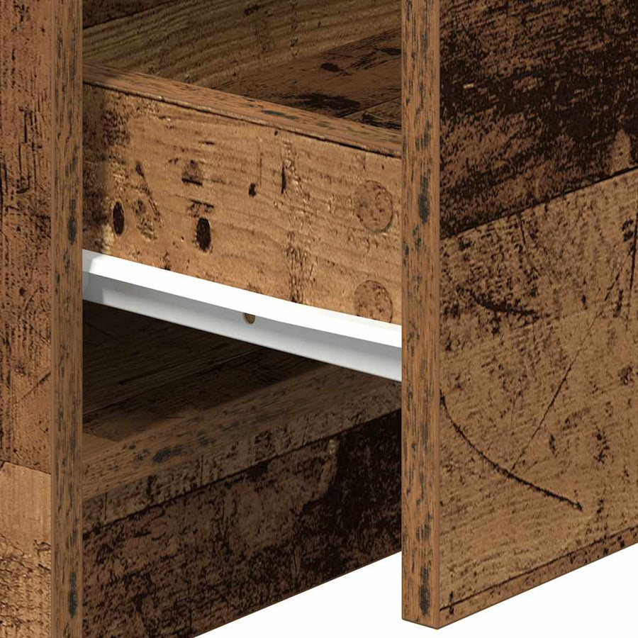 Nachtkastje met 2 lades 40x36x50 cm oud houtkleurig