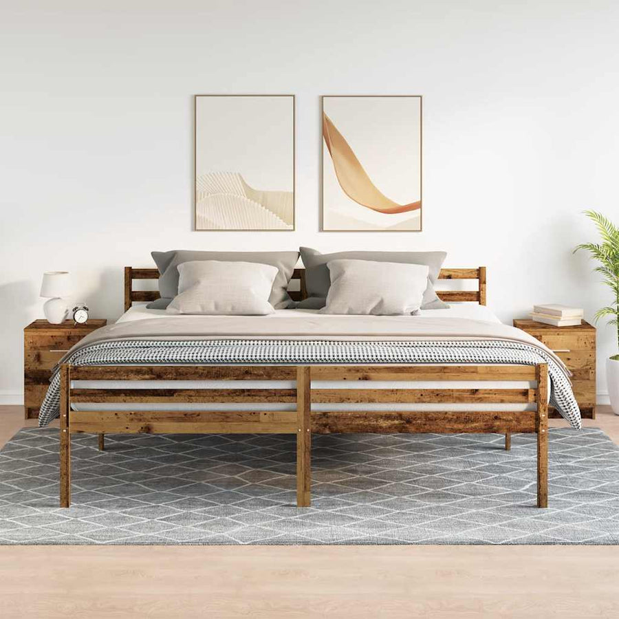 Nachtkastjes 2 st met 2 lades 40x36x50 cm oud houtkleurig