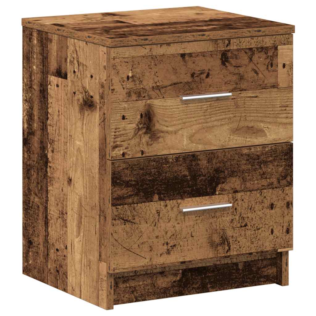 Nachtkastjes 2 st met 2 lades 40x36x50 cm oud houtkleurig