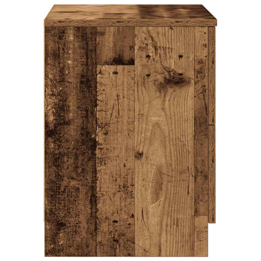 Nachtkastjes 2 st met 2 lades 40x36x50 cm oud houtkleurig