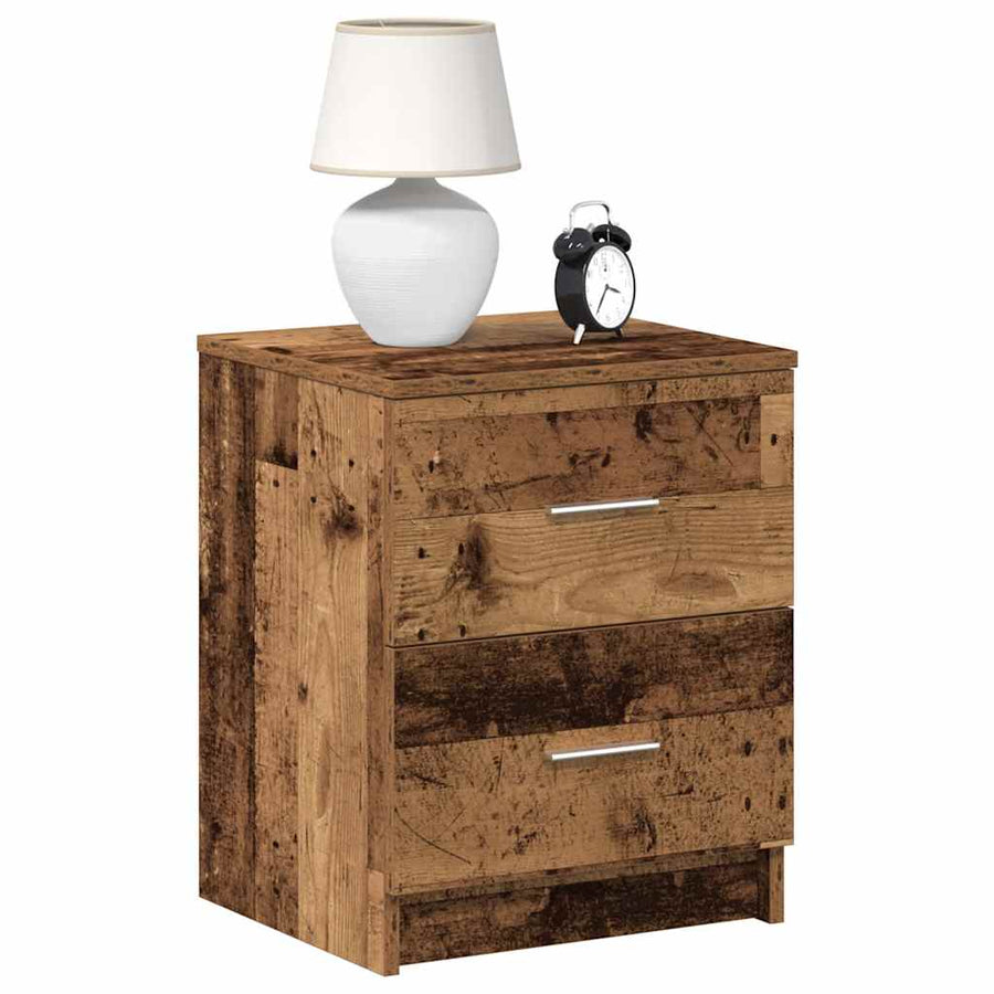 Nachtkastjes 2 st met 2 lades 40x36x50 cm oud houtkleurig