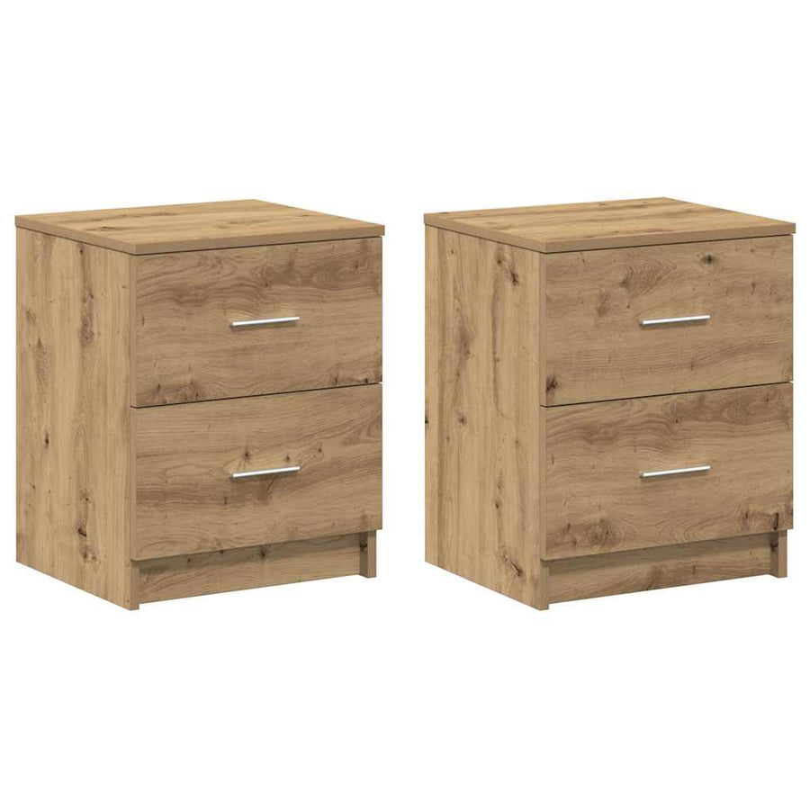 Nachtkastjes 2 stuks met 2 lades Artisan Oak 40x36x50 cm