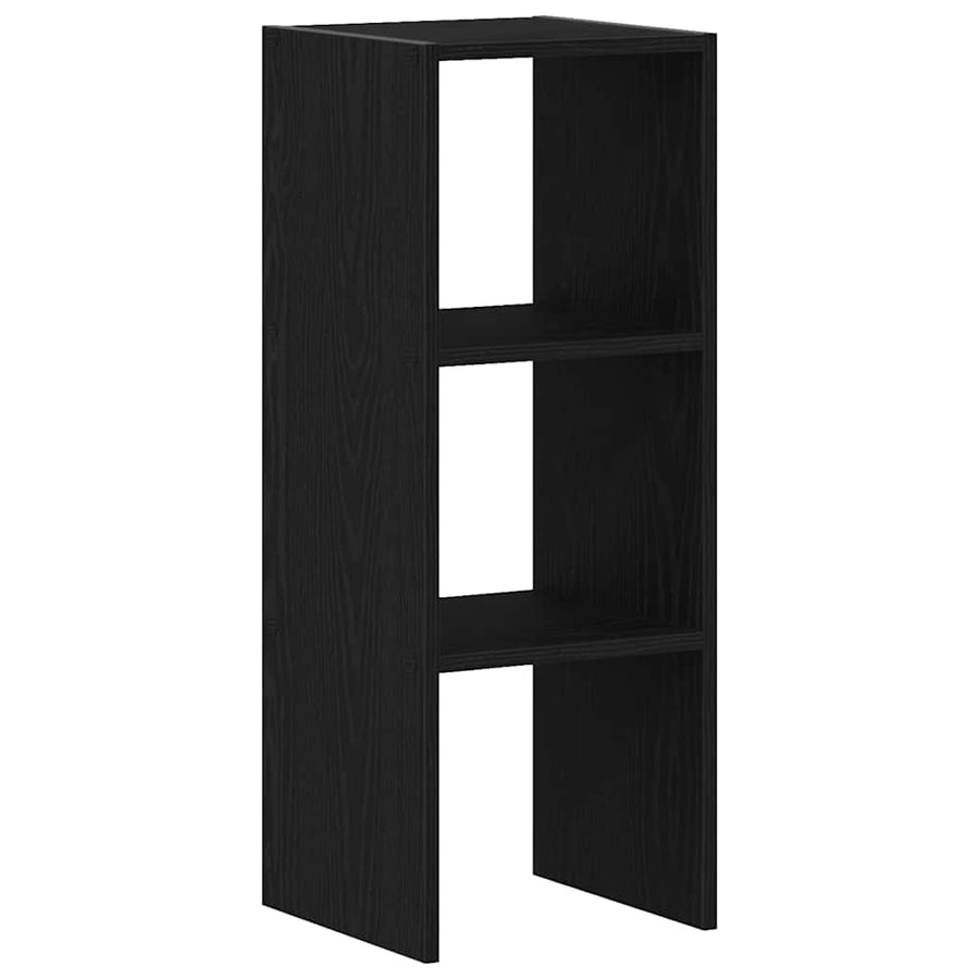 Boekenkast stapelbaar 30x30x80 cm bewerkt hout zwart eikenkleur